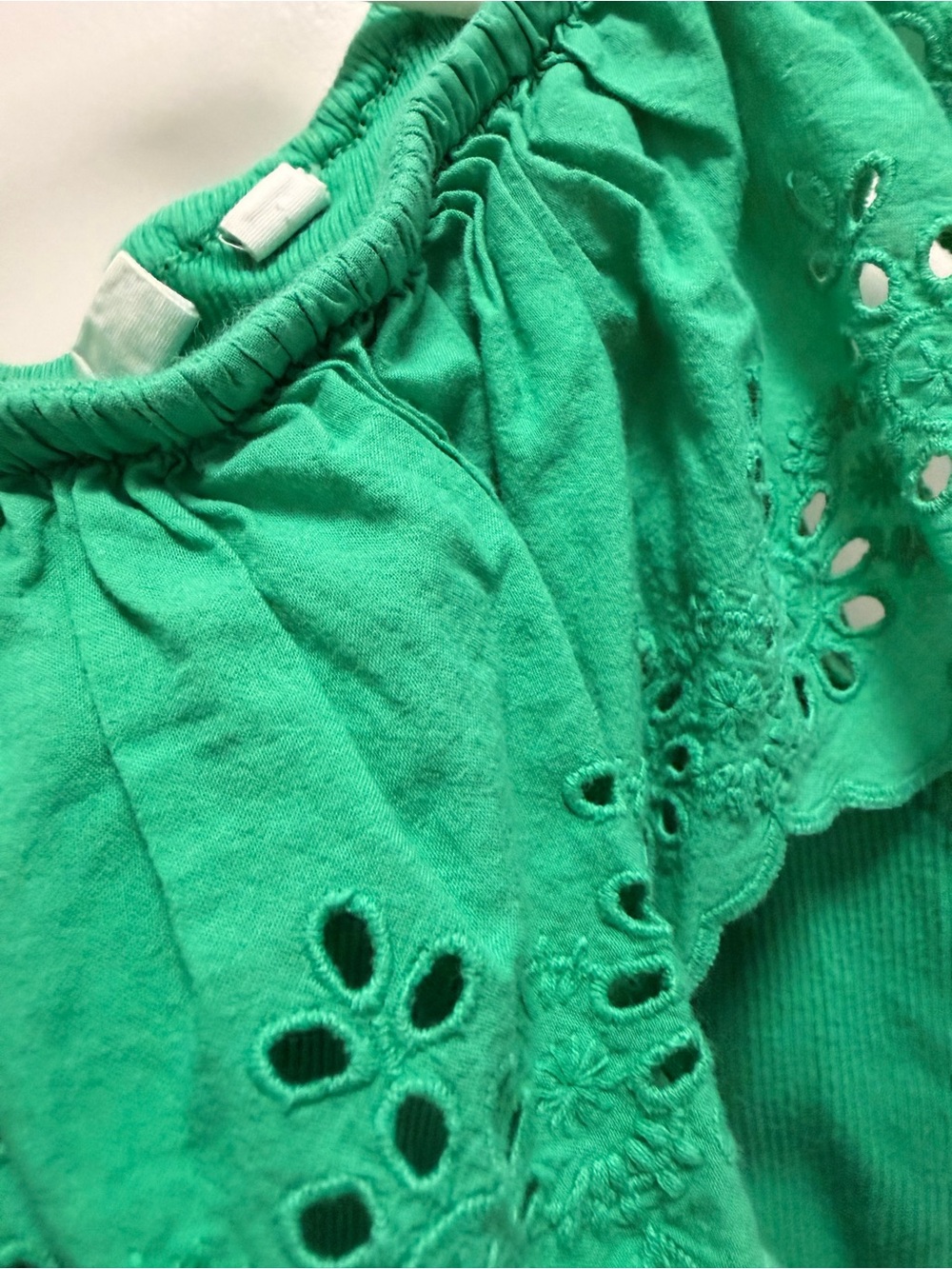 GAP Green One-Shoulder Eyelet Ruffle Tank - Picture 2 of 4